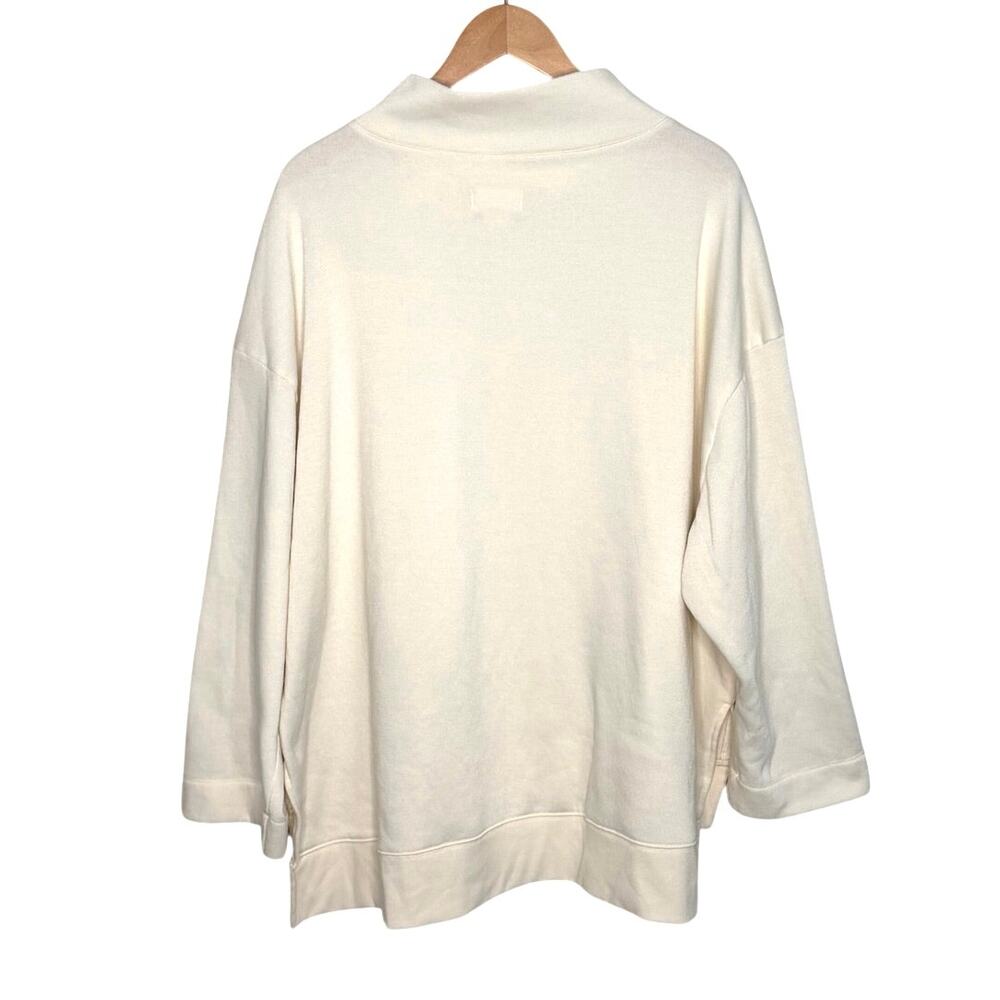 Maeve by Anthropologie cream fleece mock turtleneck tunic sweatshirt size XL - Picture 3 of 4